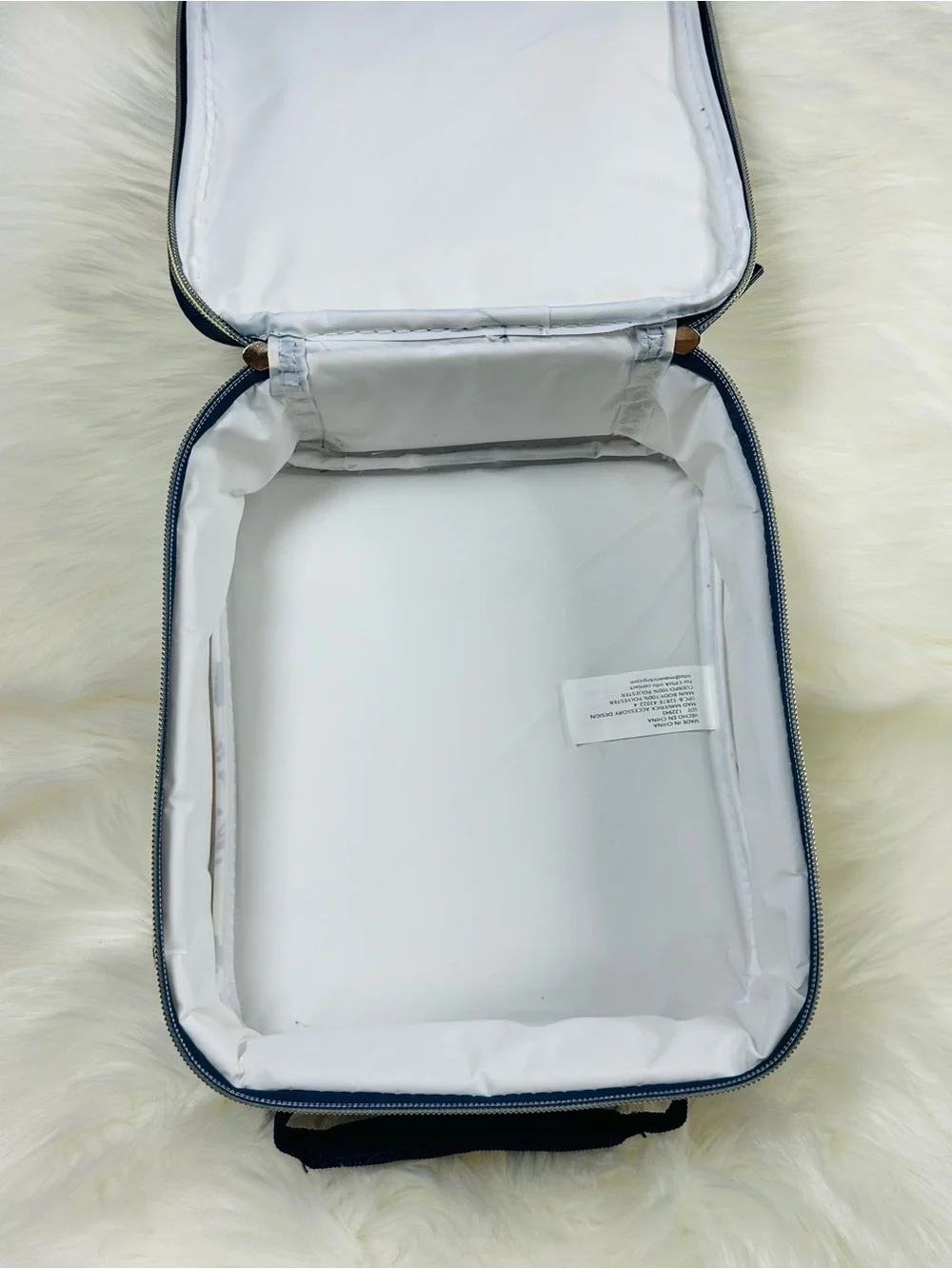 Floral Insulated Lunch Bag - Navy Trim
